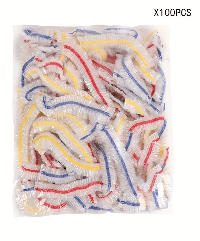 Set de 100 Pungi tip Capac de Unica Folosinta Transparente cu Capete Colorate ABYZ - imagine 5