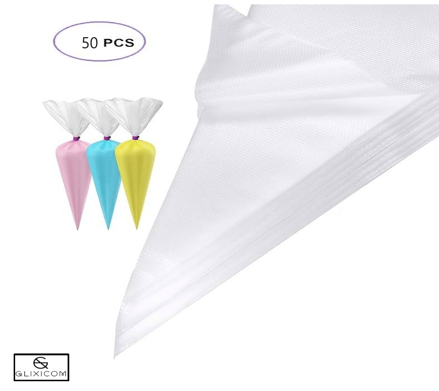Set 50 Pungi pentru Ornare Crema Transparente Glixicom 30 cm Capacitate Aproximativa 500 ml - imagine 5