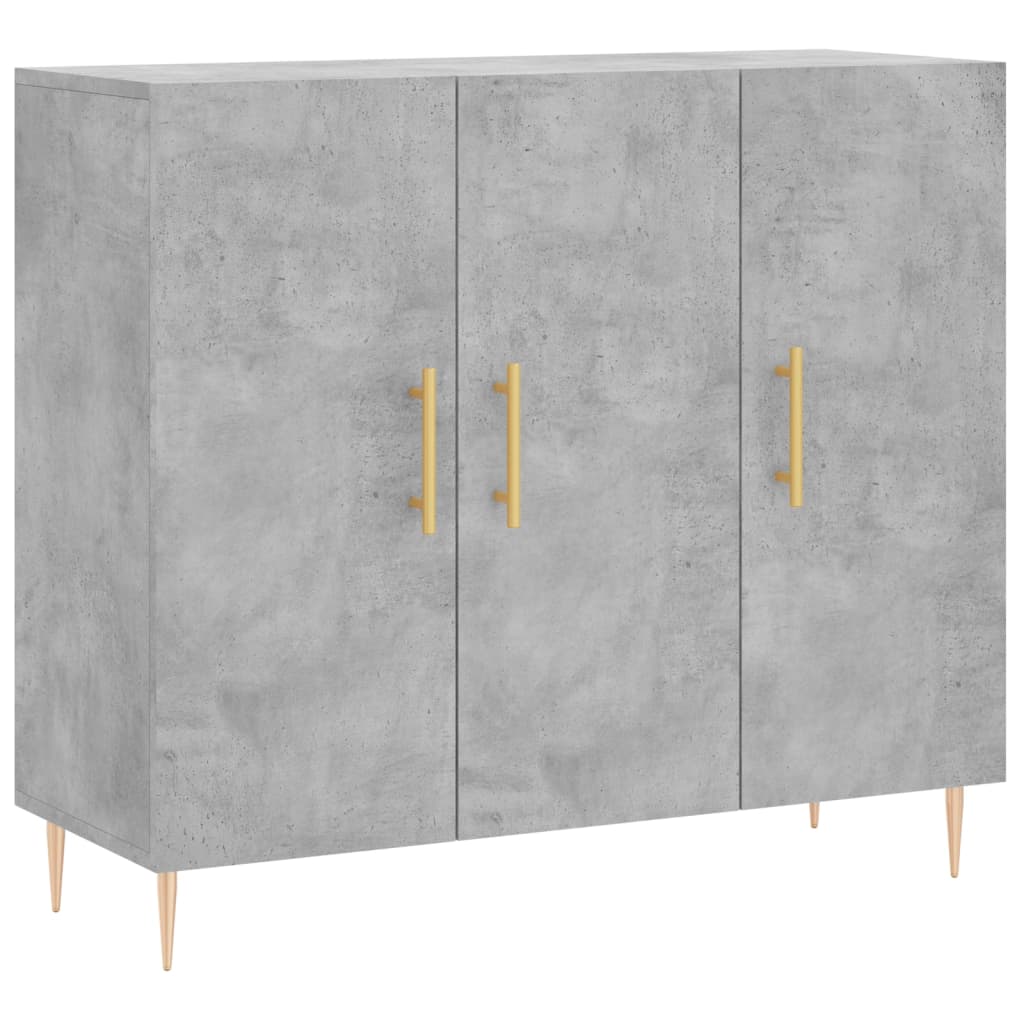 Servanta, gri beton, 90x34x80 cm, lemn compozit — imaginea 13