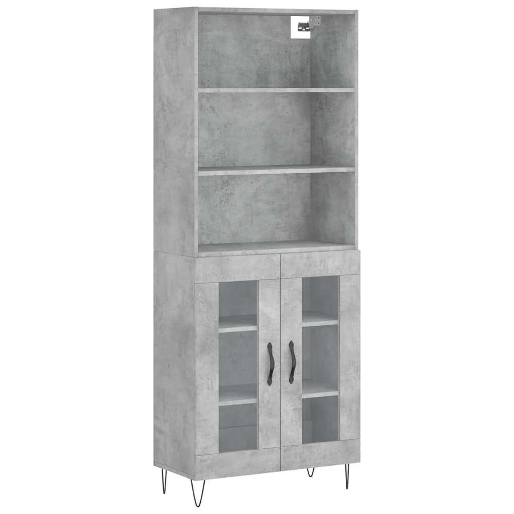 Dulap inalt, gri beton, 69,5x34x180, lemn compozit — imaginea 13