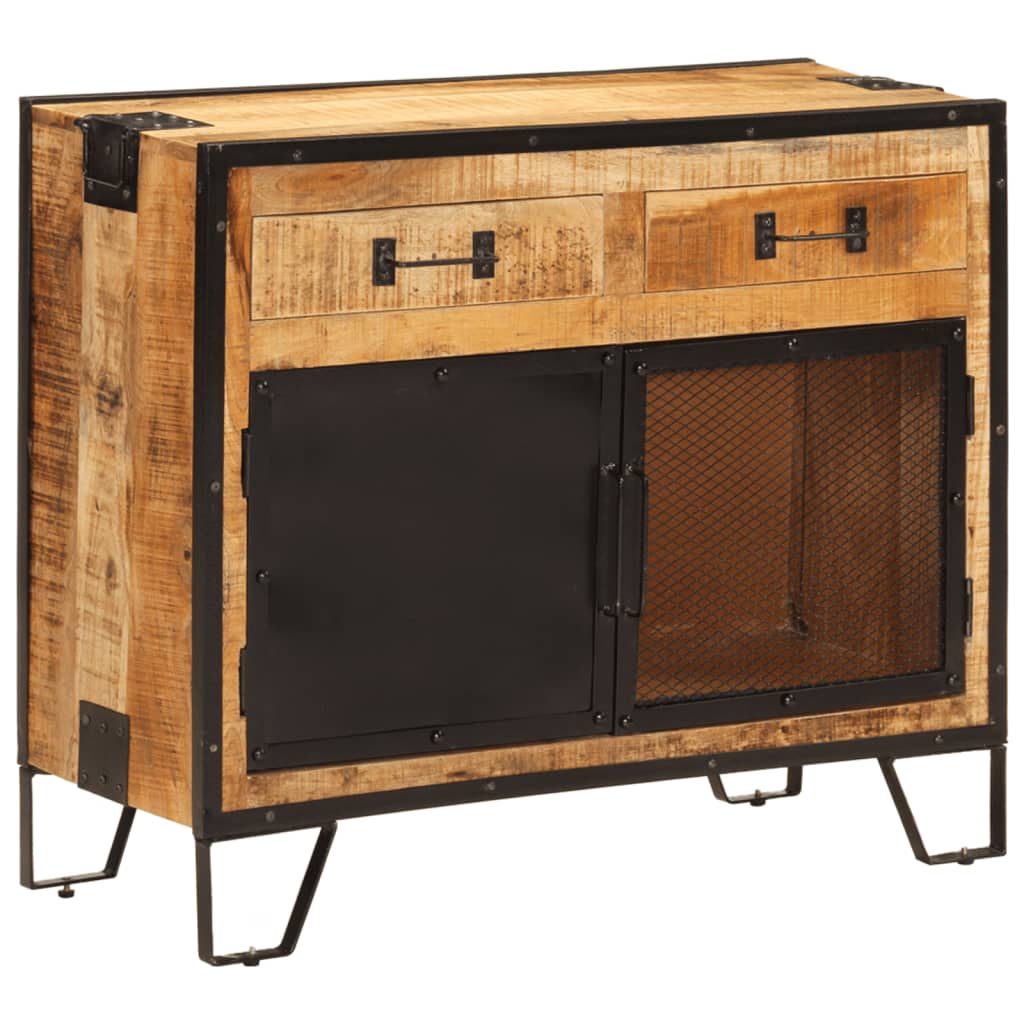 Servanta, 80x31x66 cm, lemn masiv de mango brut si metal — imaginea 10