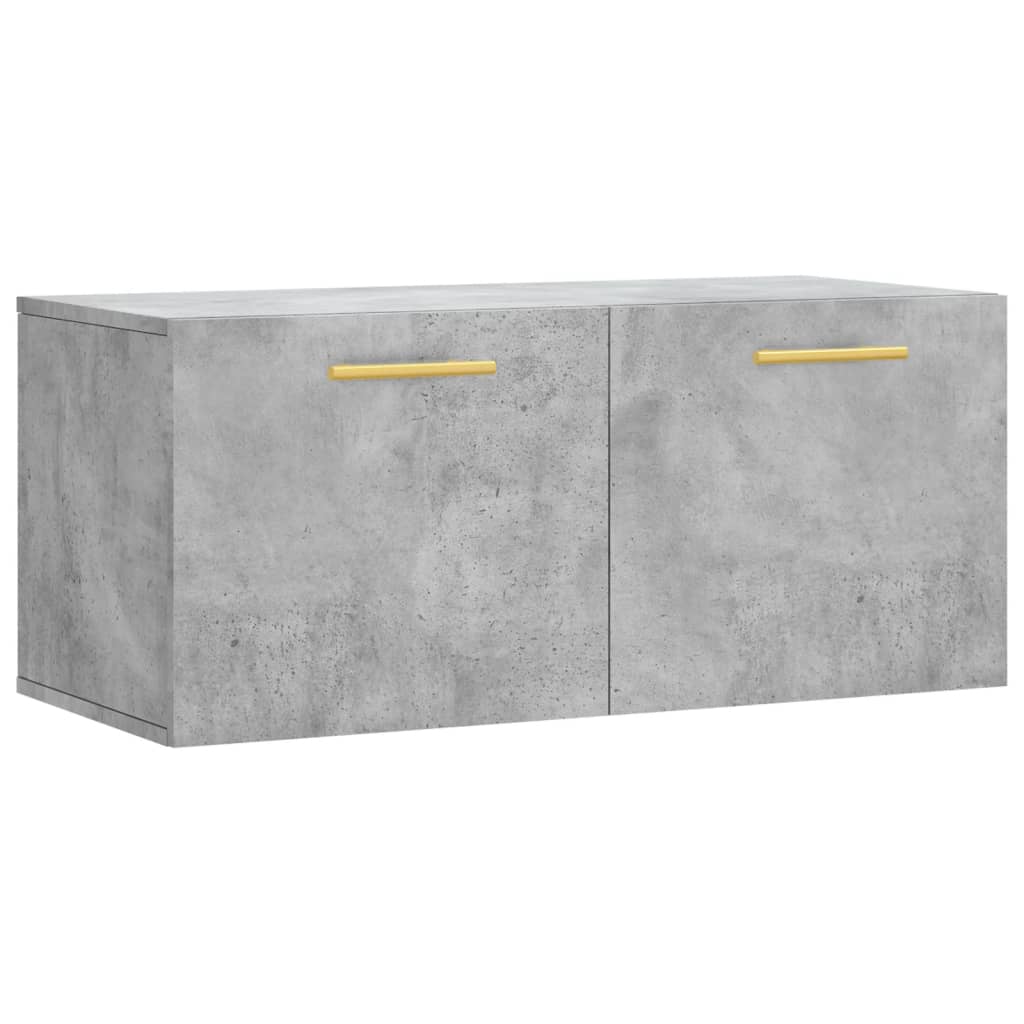 Dulap de perete, gri beton, 80x36,5x35 cm, lemn compozit — imaginea 13