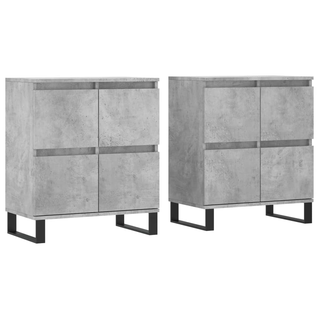 Servante, 2 piese, gri beton, lemn prelucrat — imaginea 13