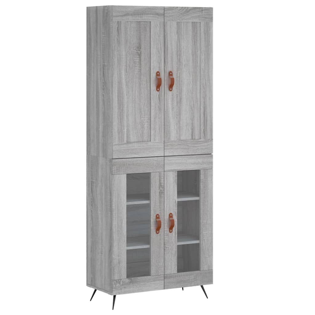 Dulap inalt, gri sonoma, 69,5x34x180 cm, lemn compozit — imaginea 12
