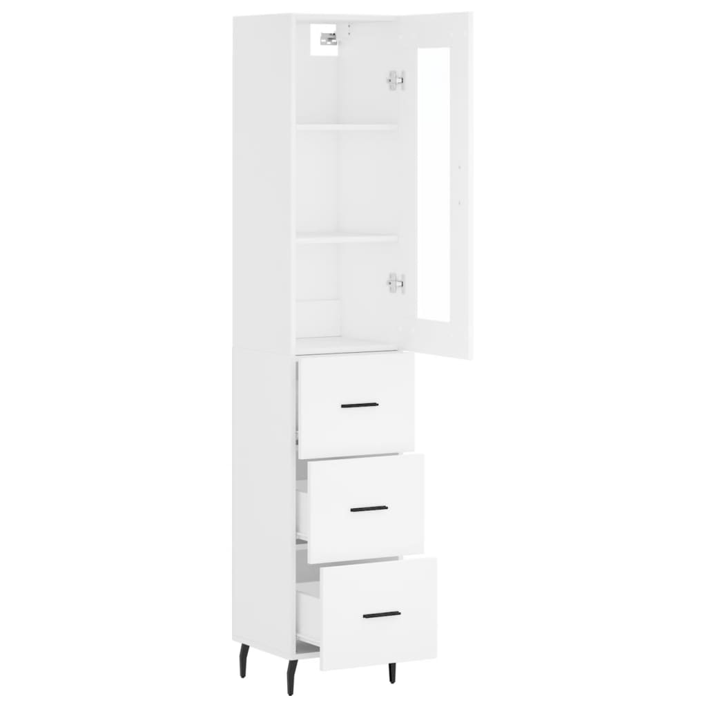Dulap inalt, alb, 34,5x34x180 cm, lemn prelucrat — imaginea 4