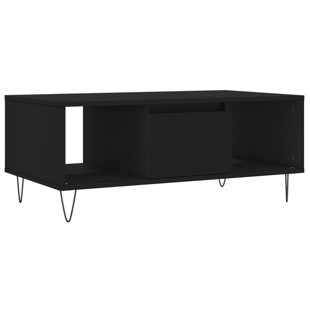 Masuta de cafea, negru, 90x50x36,5 cm, lemn compozit — imaginea 12