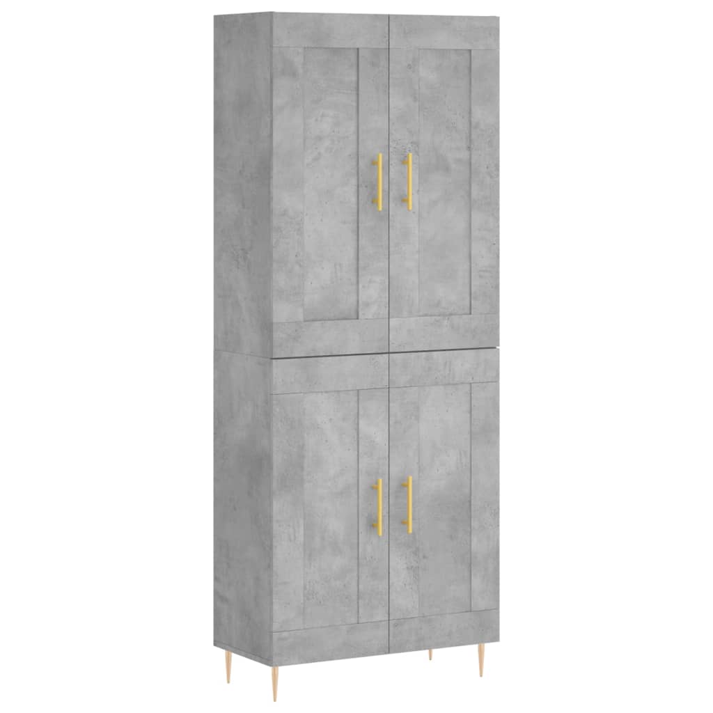 Dulap inalt, gri beton, 69,5x34x180, lemn compozit — imaginea 13