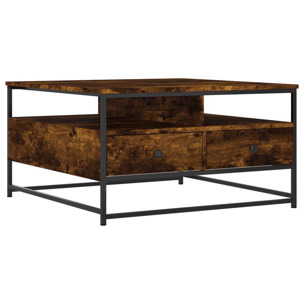Masuta de cafea, stejar fumuriu, 80x80x45 cm, lemn prelucrat — imaginea 10