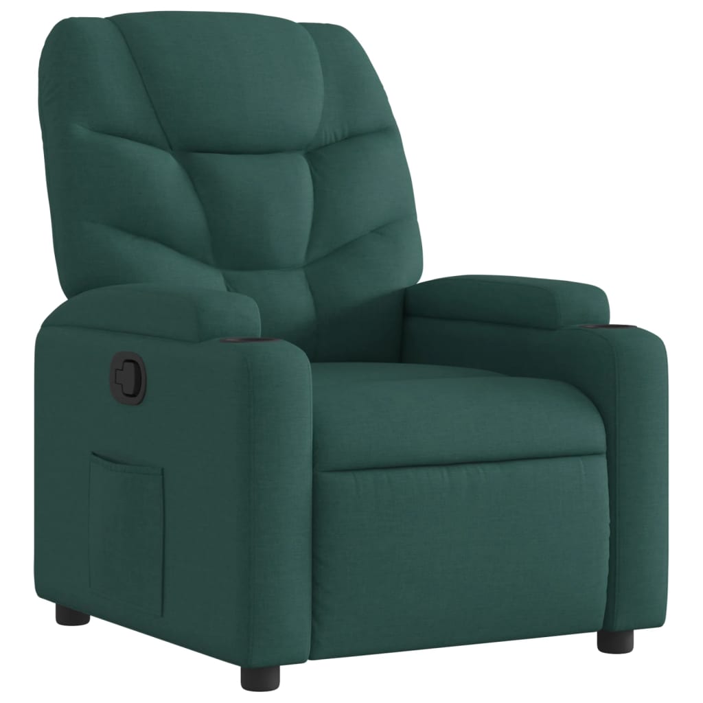 Fotoliu rabatabil, verde inchis, material textil — imaginea 12