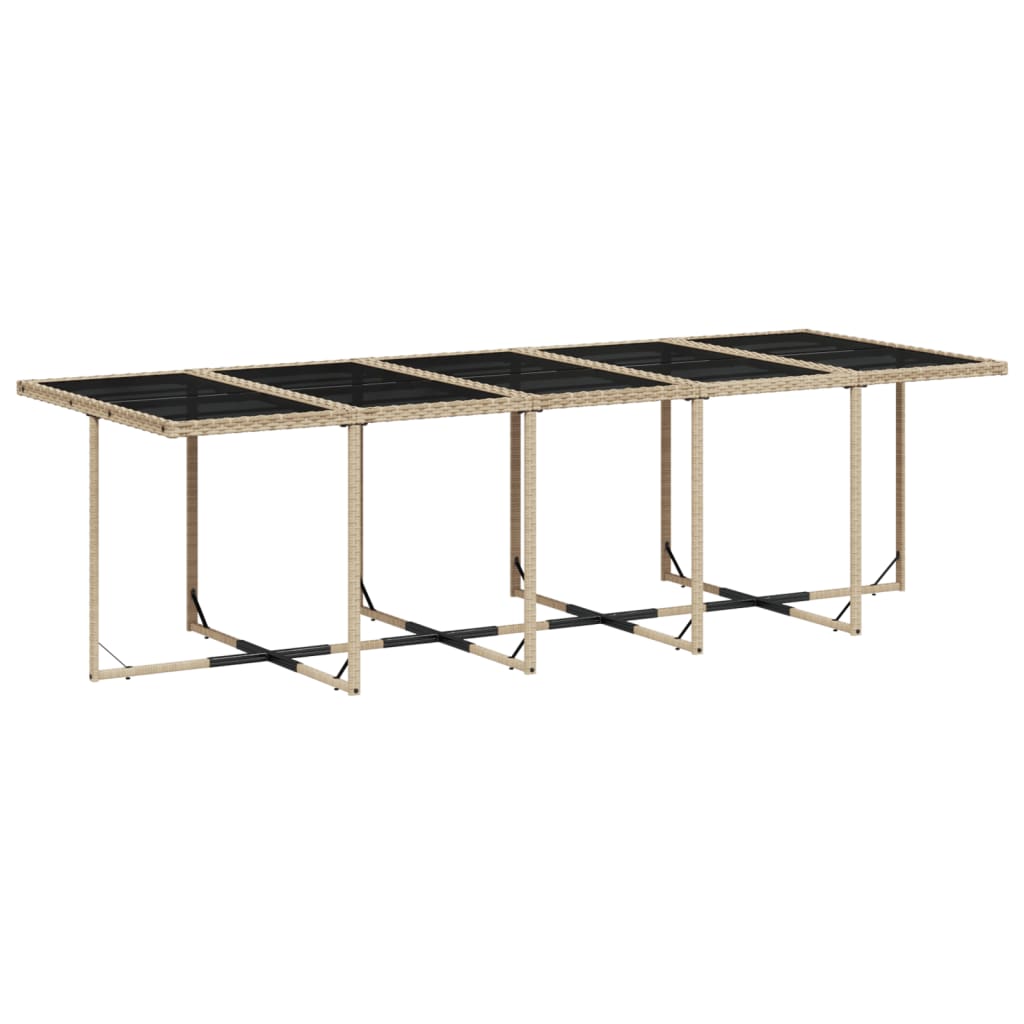Set mobilier gradina cu perne, 11 piese bej combinat poliratan — imaginea 4