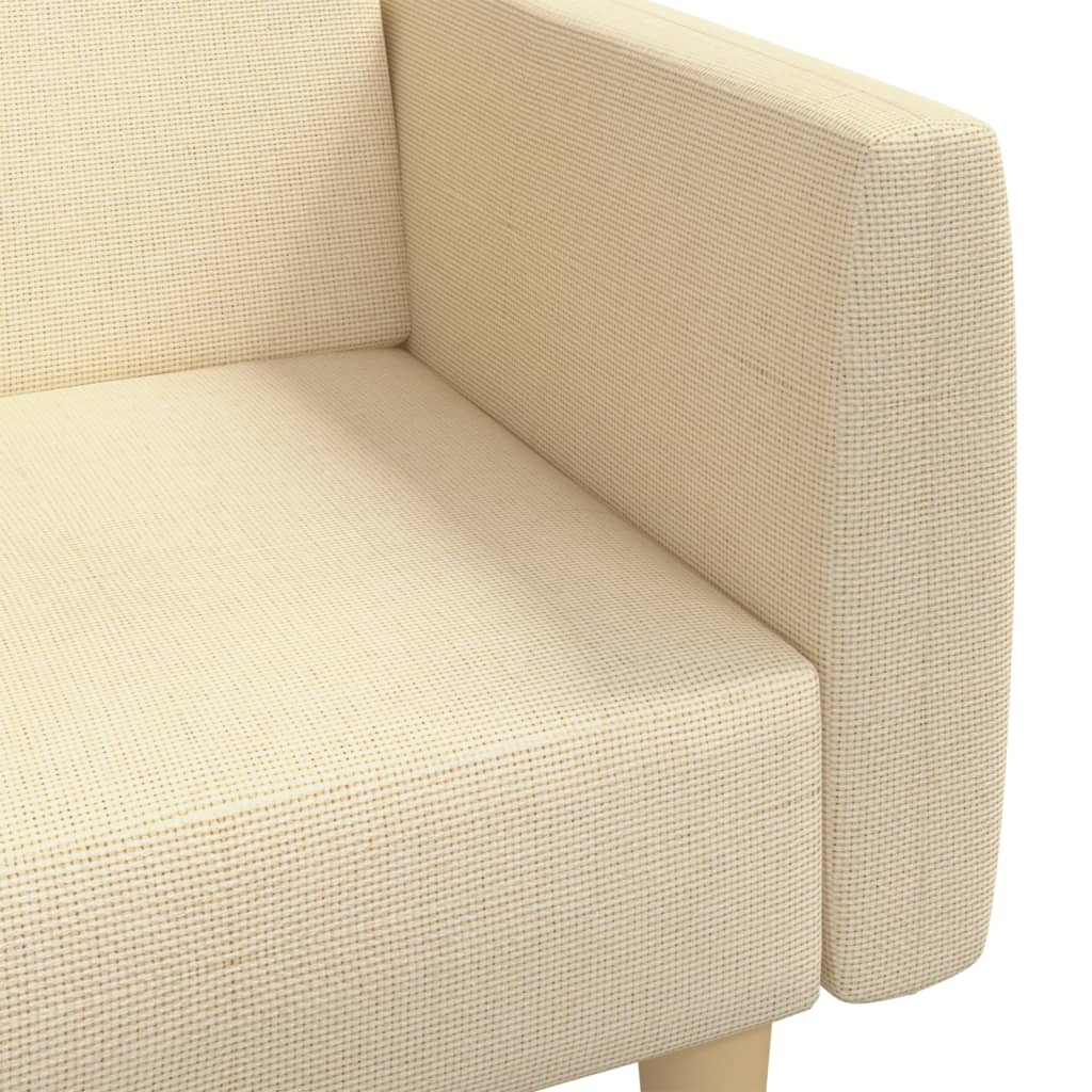 Canapea extensibila cu 2 locuri, crem, material textil — imaginea 9