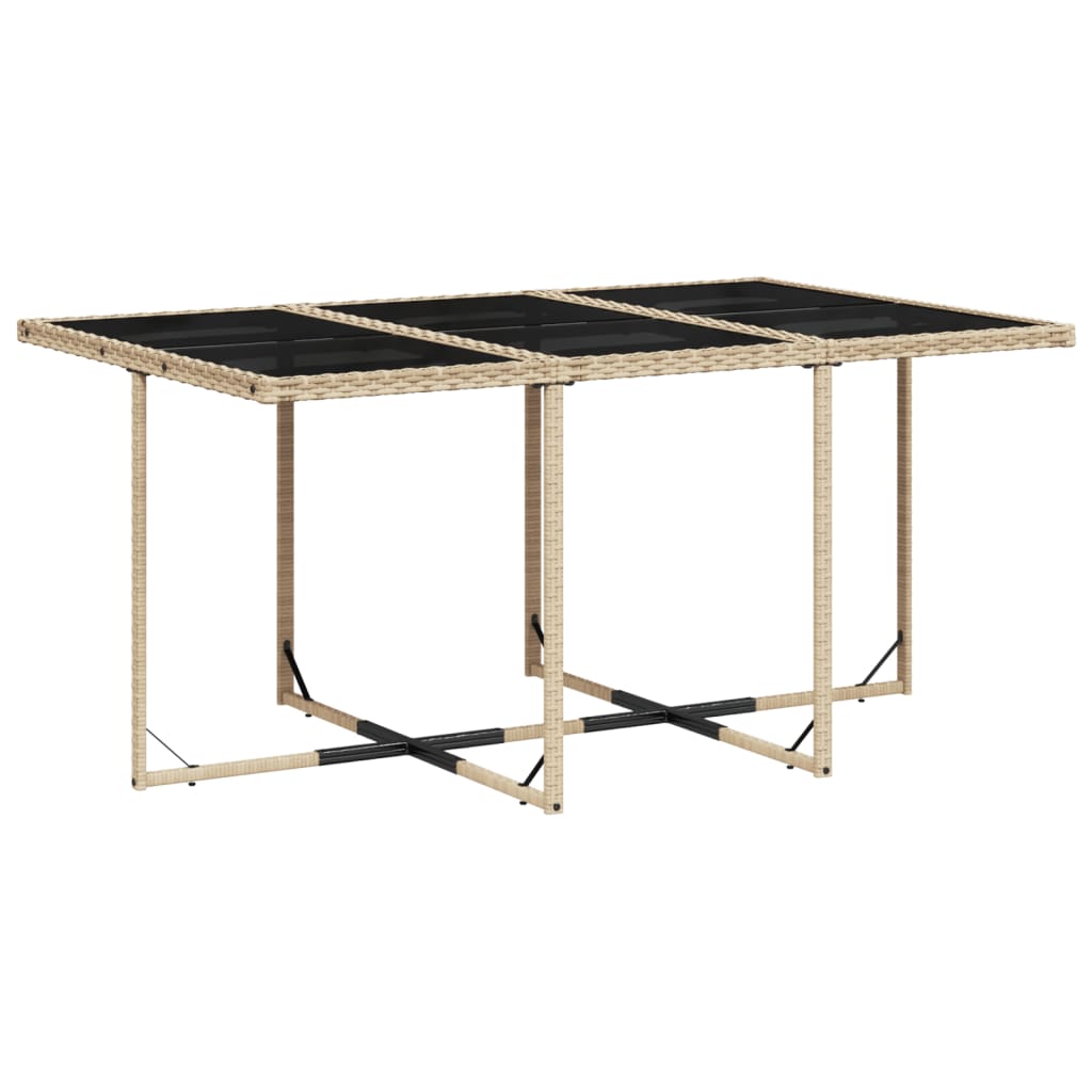 Set mobilier gradina cu perne, 11 piese bej combinat poliratan — imaginea 4