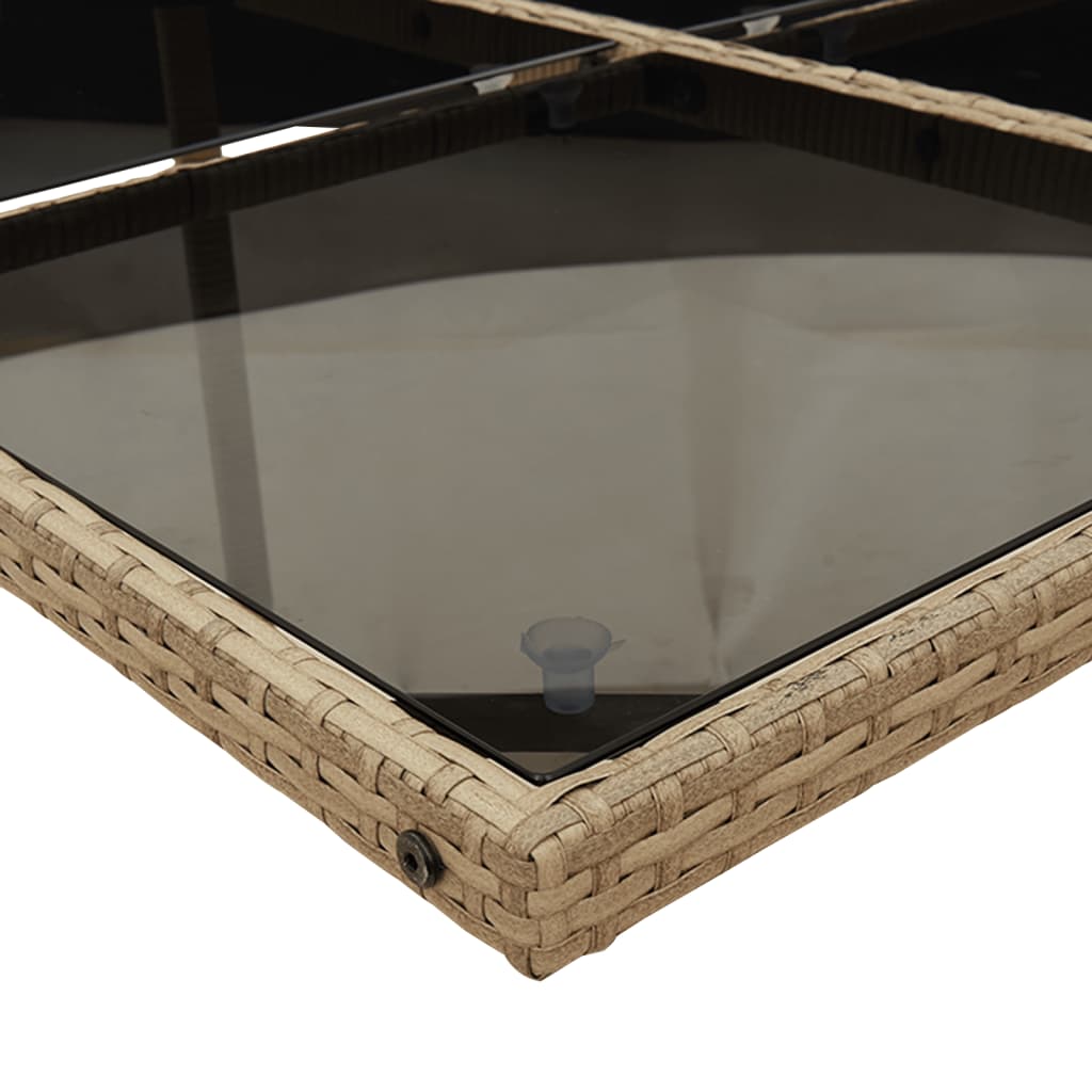 Set mobilier gradina cu perne, 11 piese bej combinat poliratan — imaginea 5