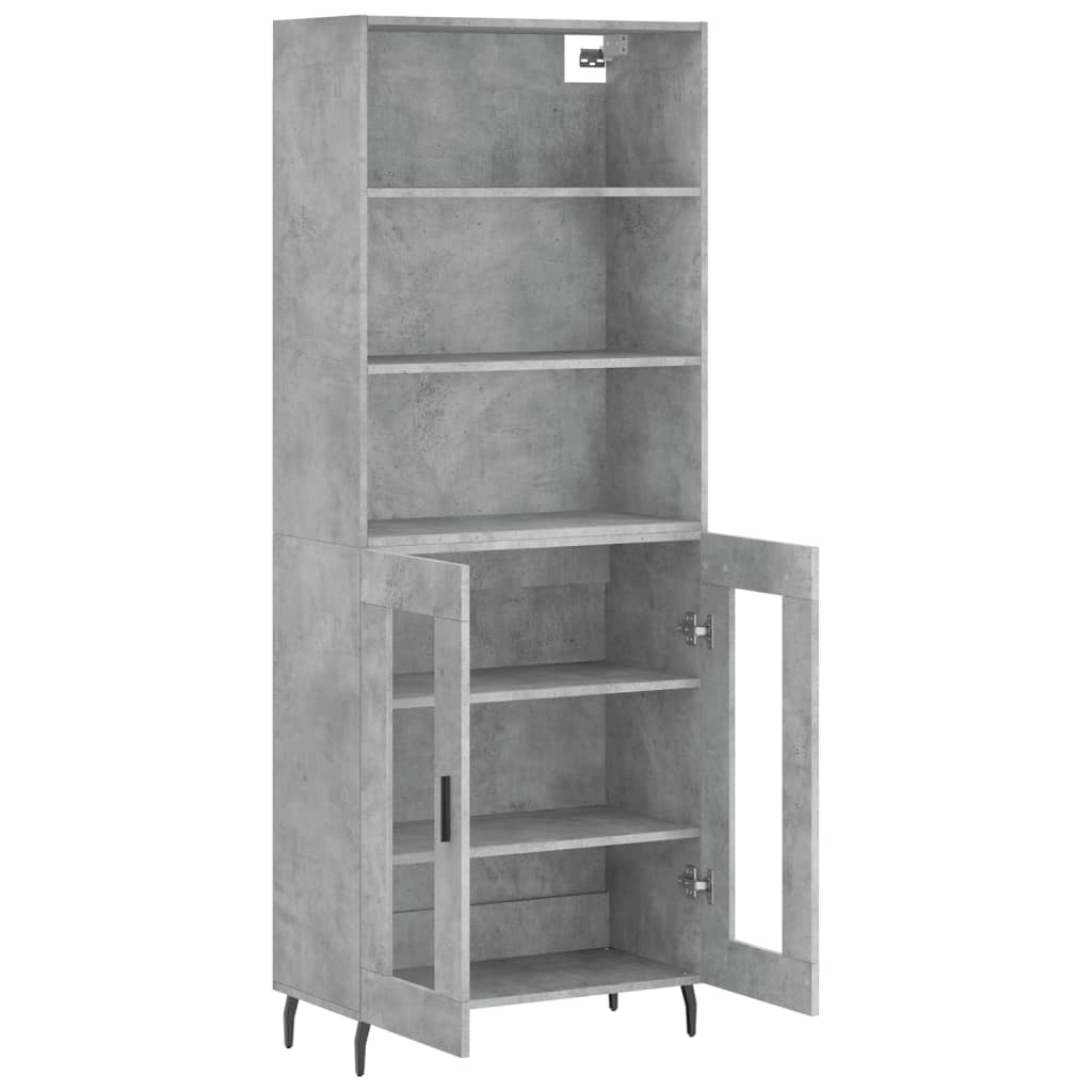 Dulap inalt, gri beton, 69,5x34x180, lemn compozit — imaginea 16