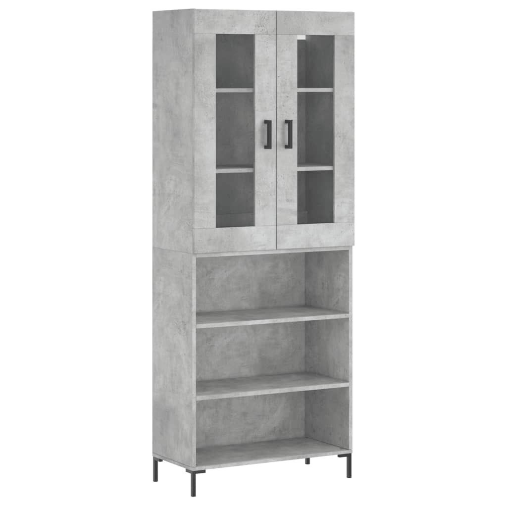 Dulap inalt, gri beton, 69,5x34x180, lemn compozit — imaginea 13