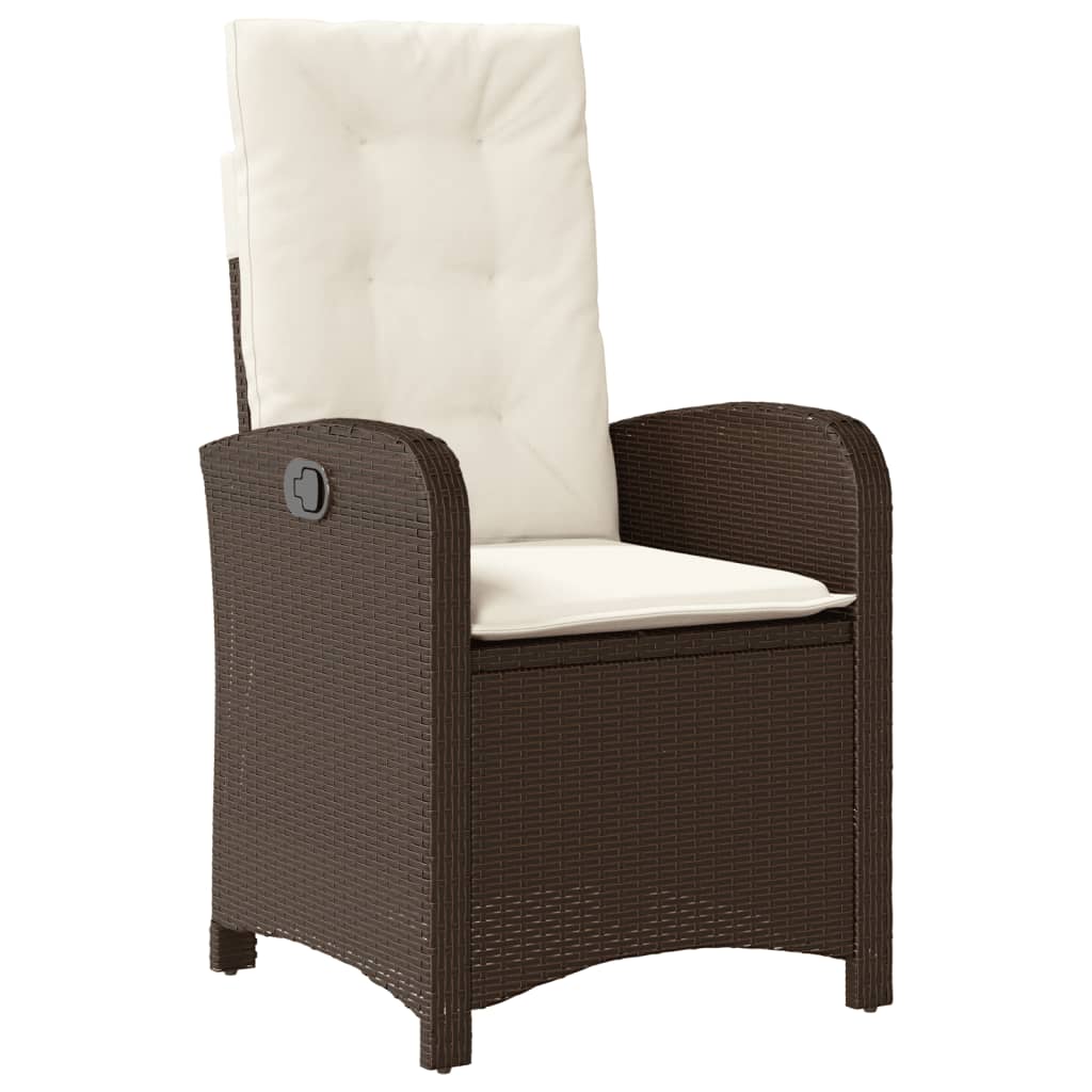 Set mobilier de gradina cu perne, 7 piese, maro, poliratan — imaginea 4