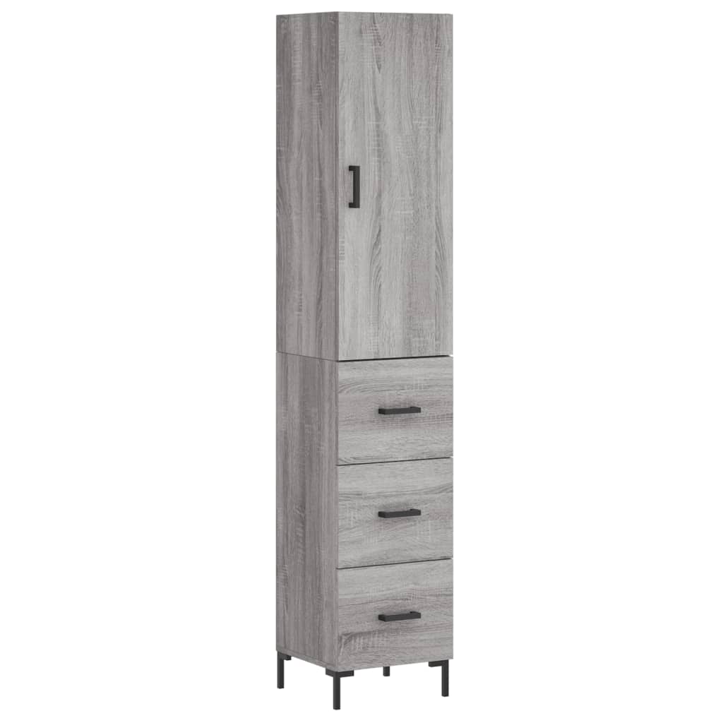 Dulap inalt, gri sonoma, 34,5x34x180 cm, lemn prelucrat — imaginea 13