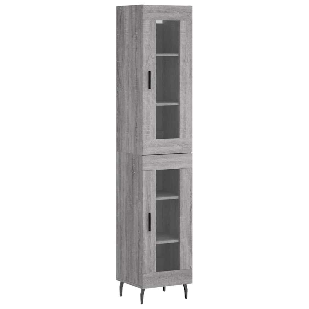 Dulap inalt, gri sonoma, 34,5x34x180 cm, lemn prelucrat — imaginea 13