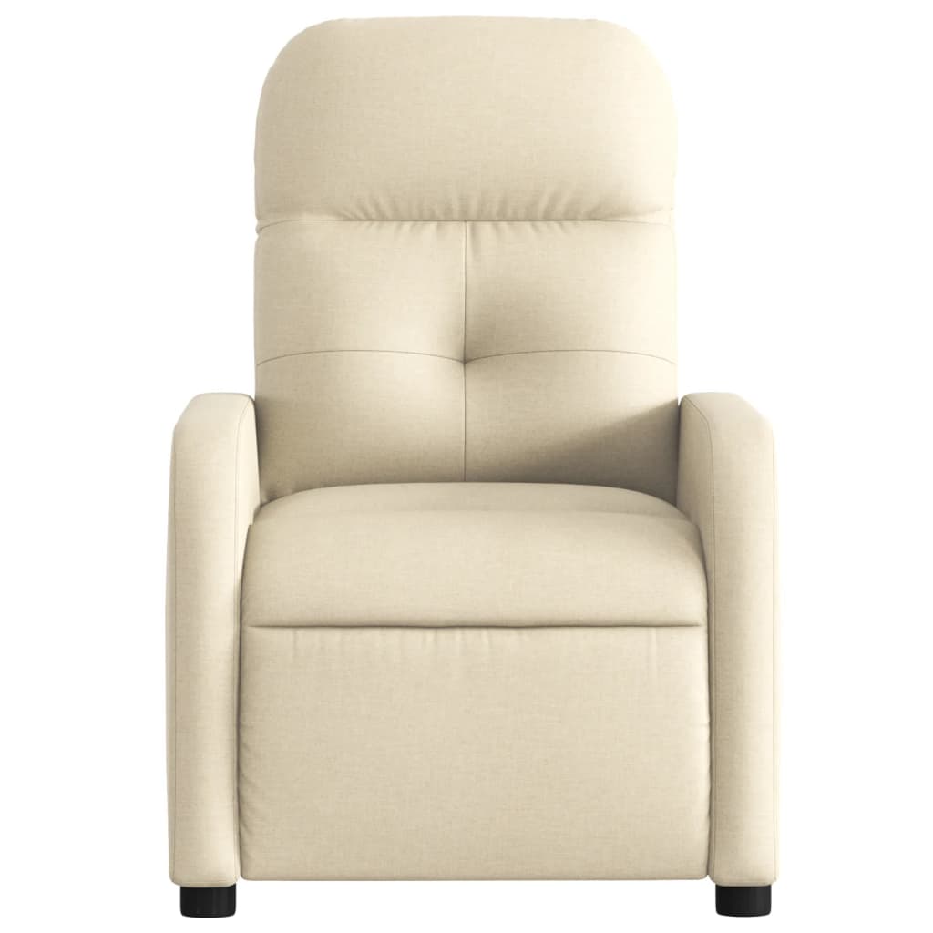 Fotoliu rabatabil electric, crem, material textil — imaginea 8