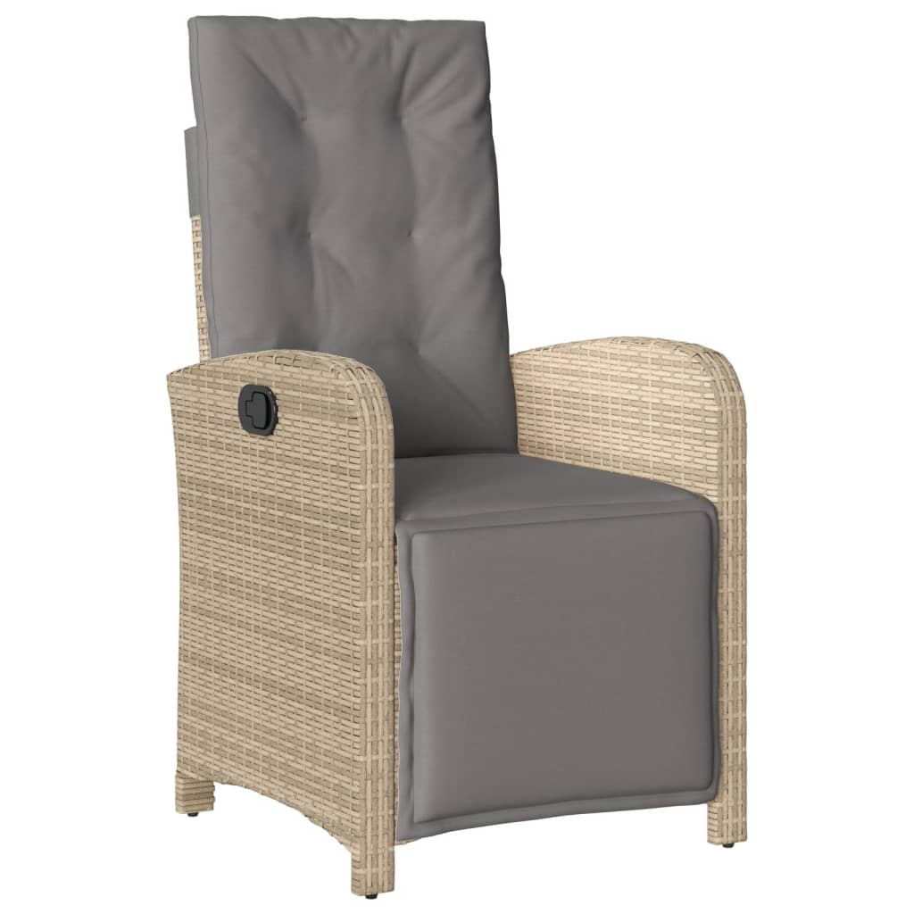 Set mobilier pentru gradina, 7 piese, cu perne, bej, poliratan — imaginea 4