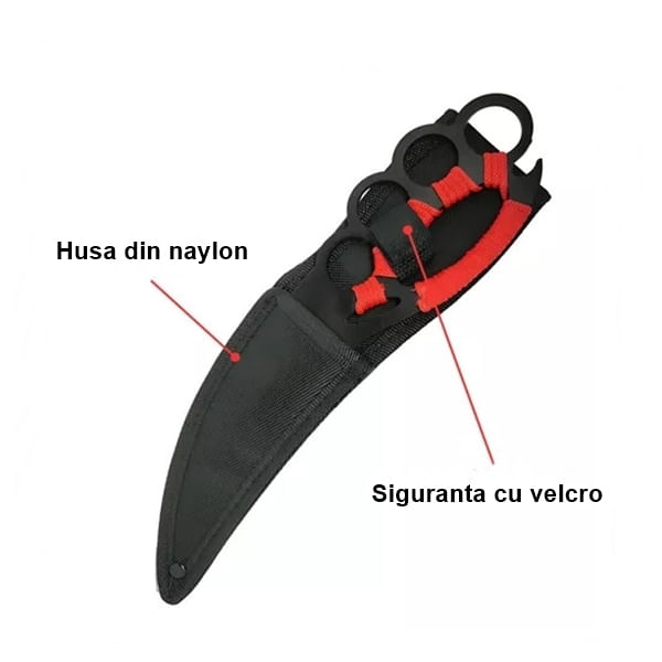 Cutit de vanatoare Cobra Red, IdeallStore®, 25 cm, husa inclusa - 1 | YEO