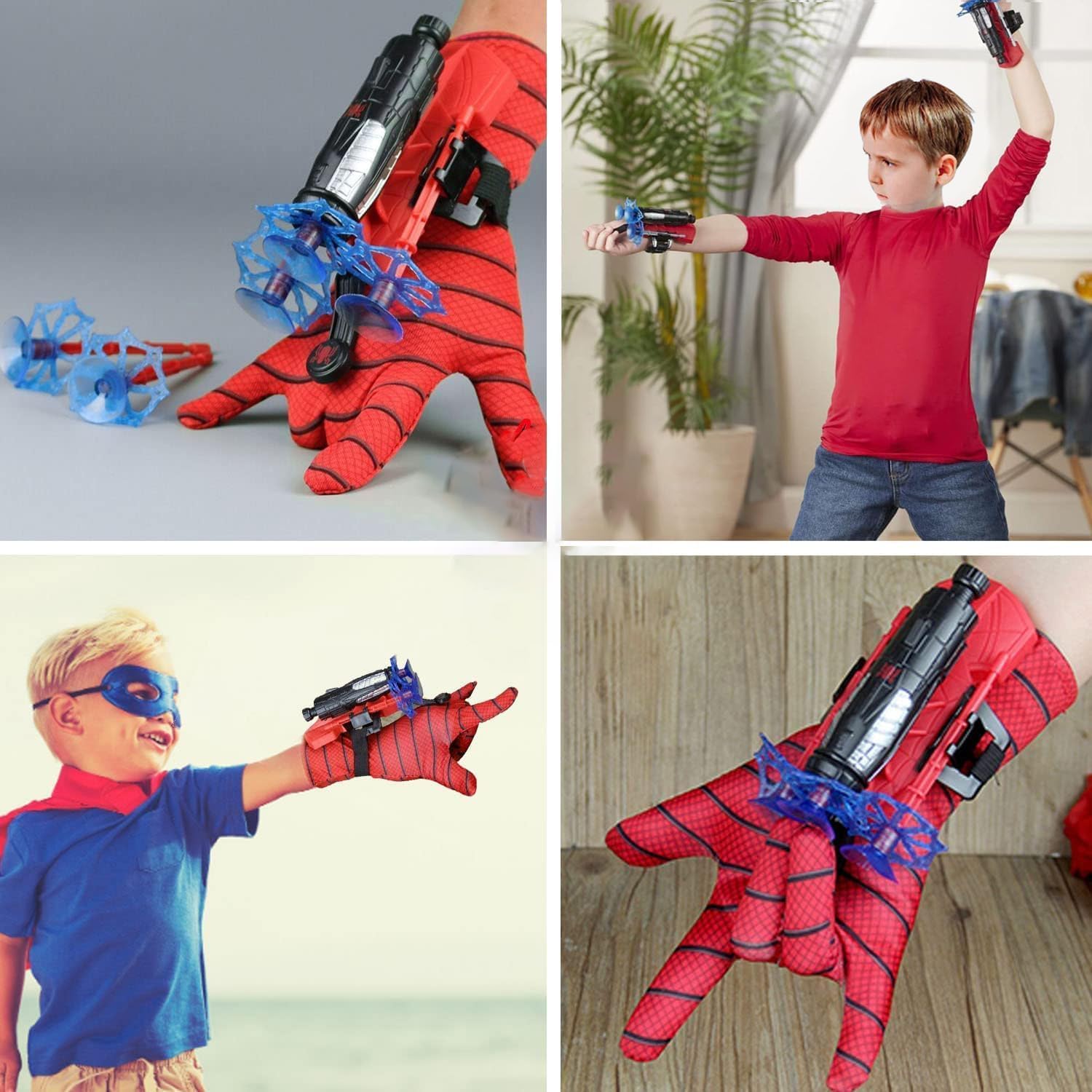 Manusa Spiderman cu ventuze,sfoara si lansator, IdeallStore®, rosu - 4 | YEO