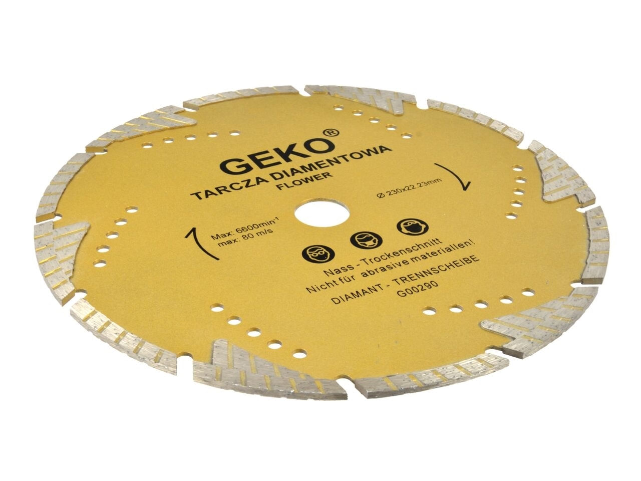 Disc diamantat segmentat Turbo Teeth 230x22mm, Geko G00290 - 2 | YEO