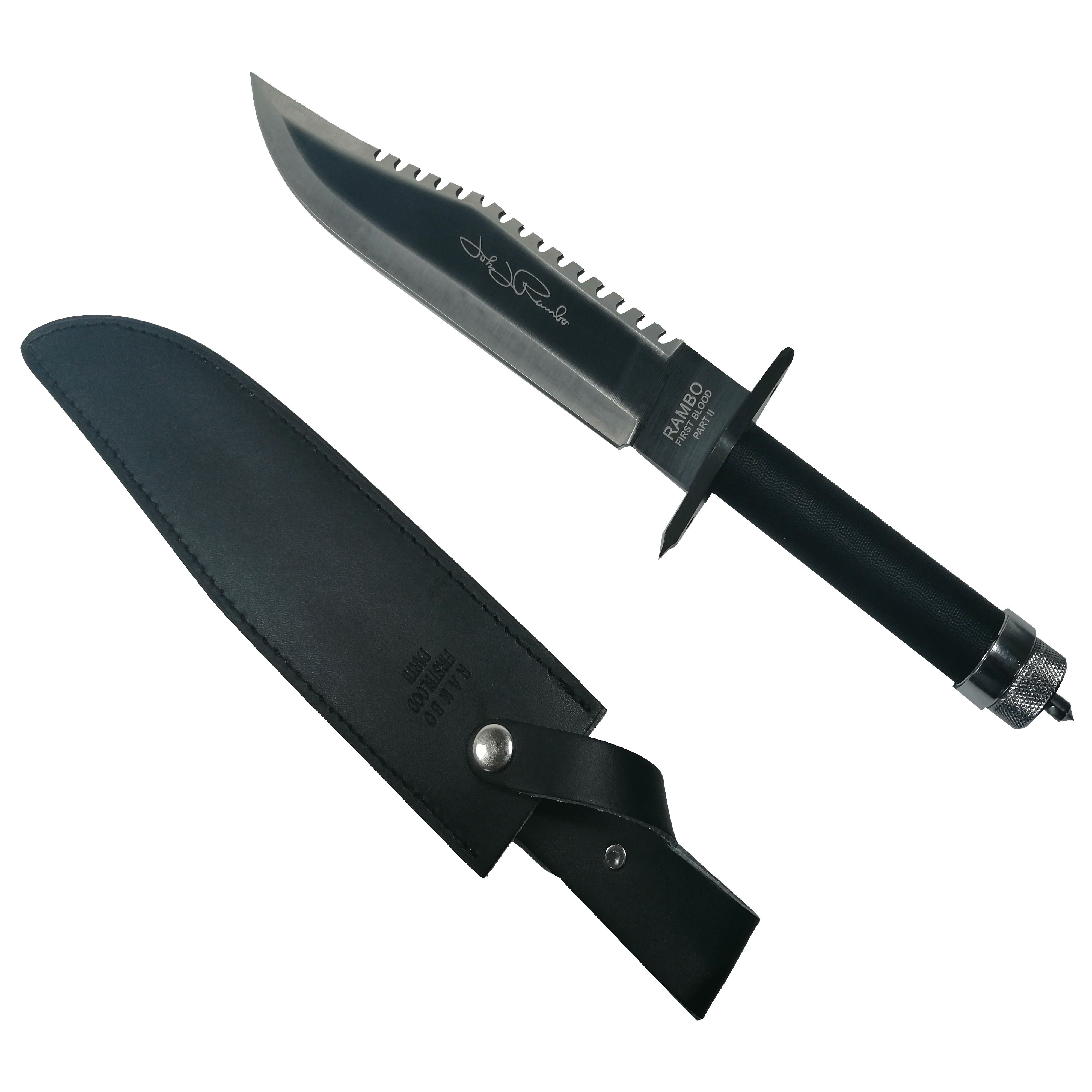 Set doua cutite de vanatoare First Blood Knife, IdeallStore®, teaca inclusa, Negru - 1 | YEO