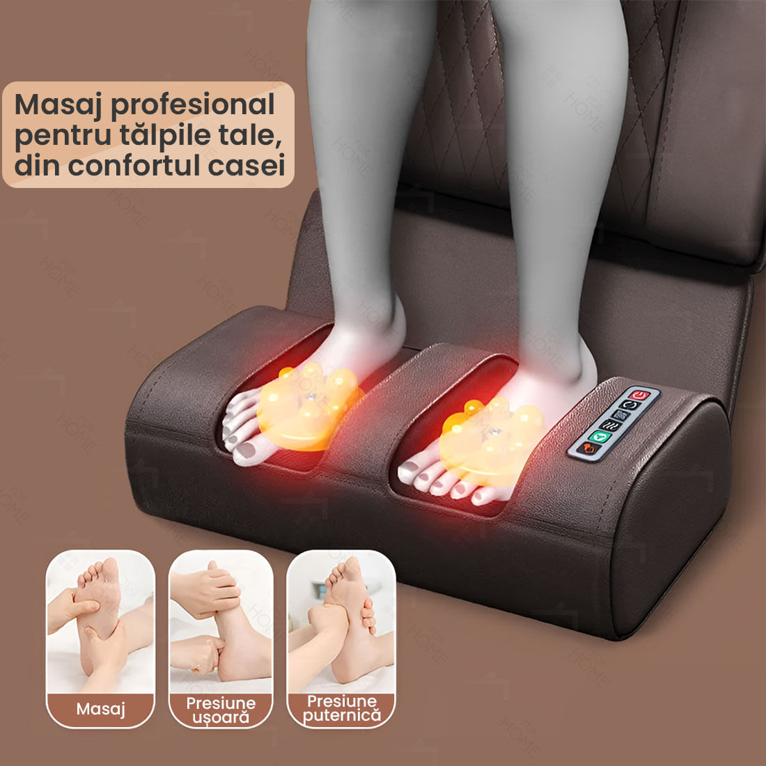 Saltea electrica pentru masaj complet Shiatsu, GlowforHome, 15 functii, 6 moduri, telecomanda, perna incalzita - 3 | YEO