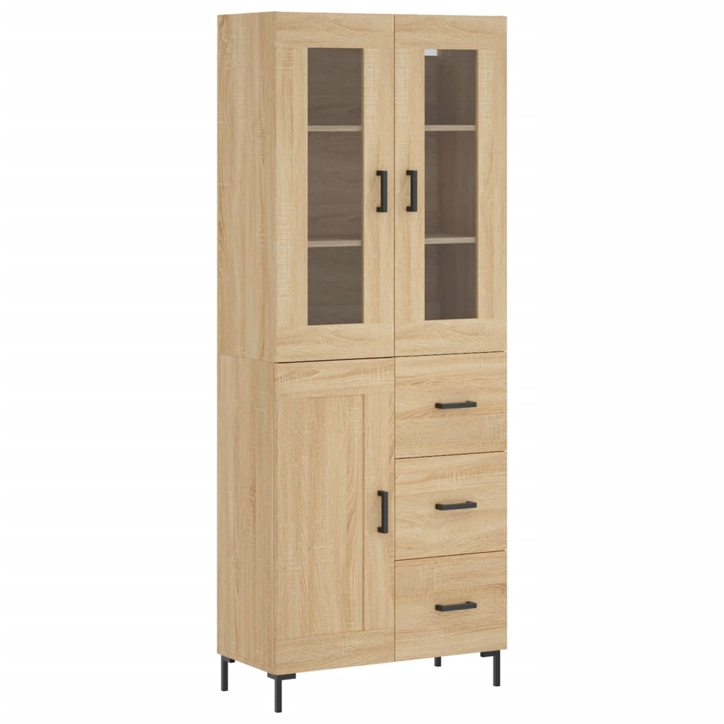 Dulap inalt, stejar sonoma, 69,5x34x180 cm, lemn compozit — imaginea 13