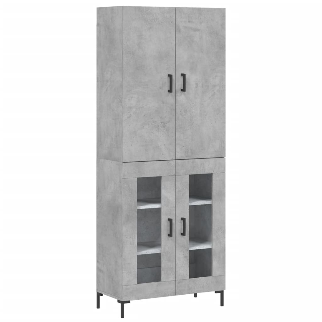 Dulap inalt, gri beton, 69,5x34x180, lemn compozit — imaginea 13