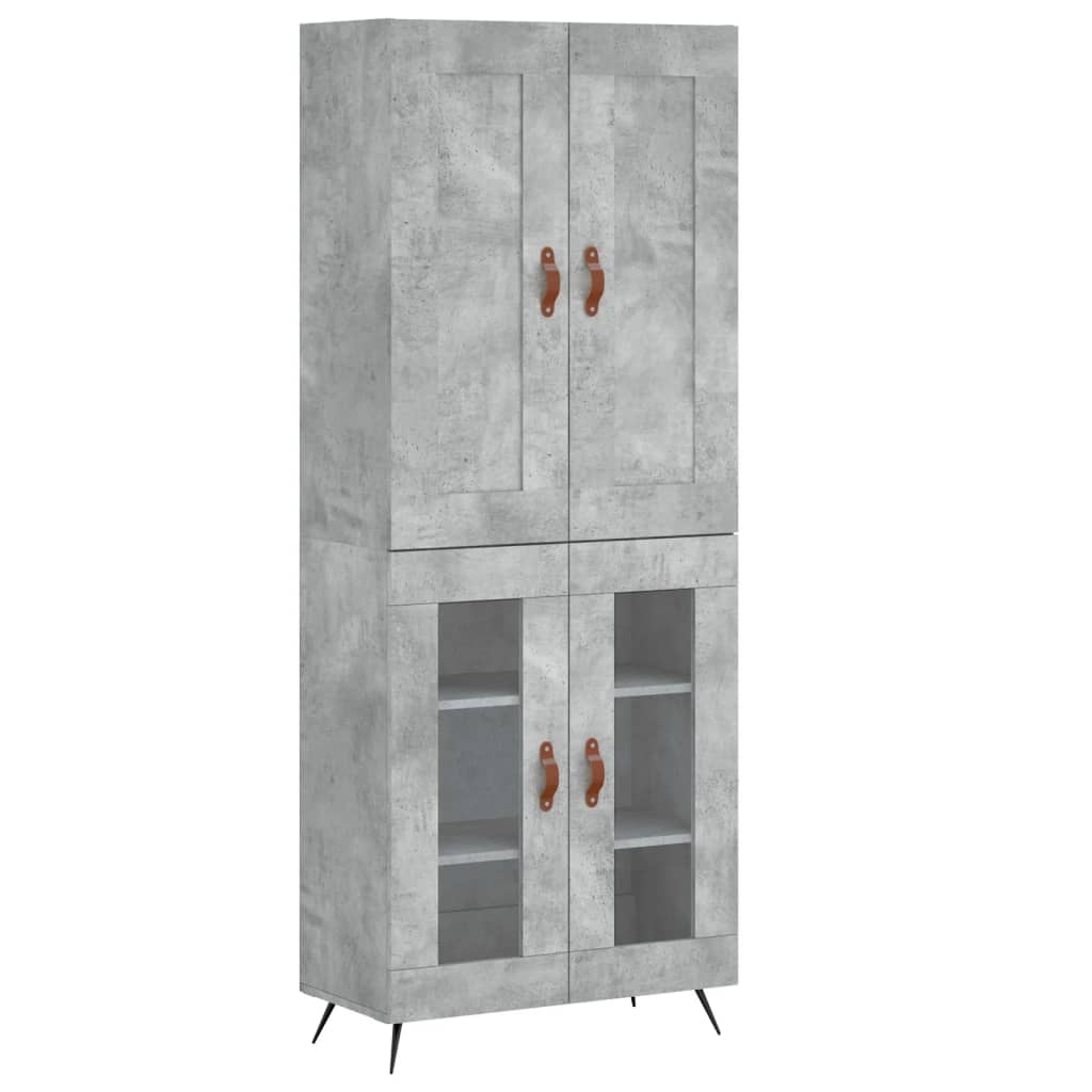 Dulap inalt, gri beton, 69,5x34x180, lemn compozit — imaginea 13