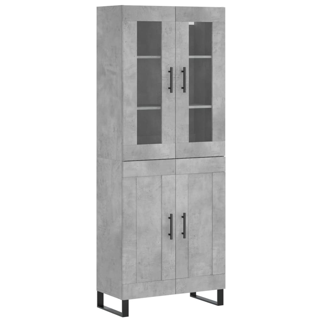 Dulap inalt, gri beton, 69,5x34x180, lemn compozit — imaginea 13