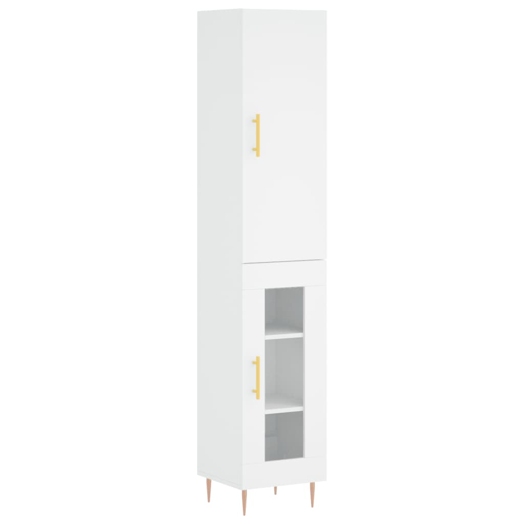 Dulap inalt, alb, 34,5x34x180 cm, lemn prelucrat — imaginea 13