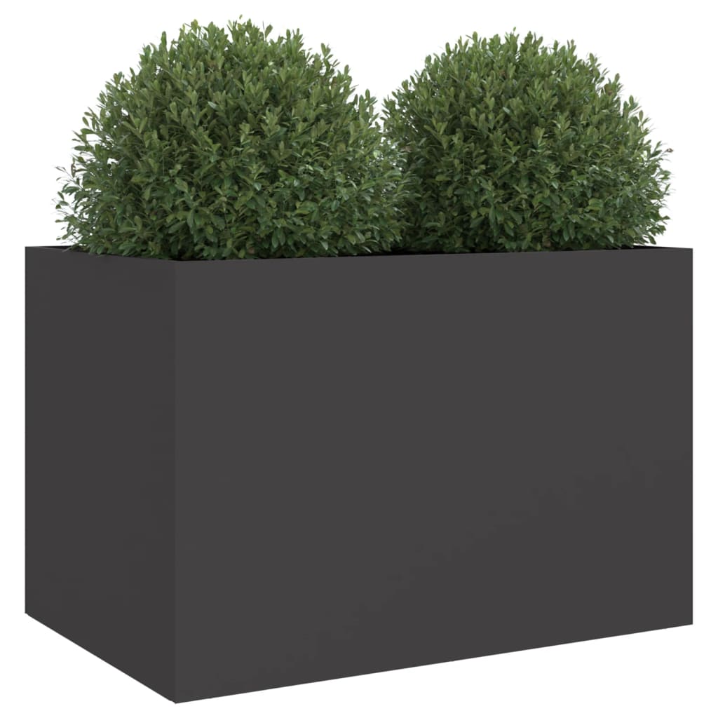 Jardiniera, negru, 62x40x39 cm, otel laminat la rece — imaginea 4