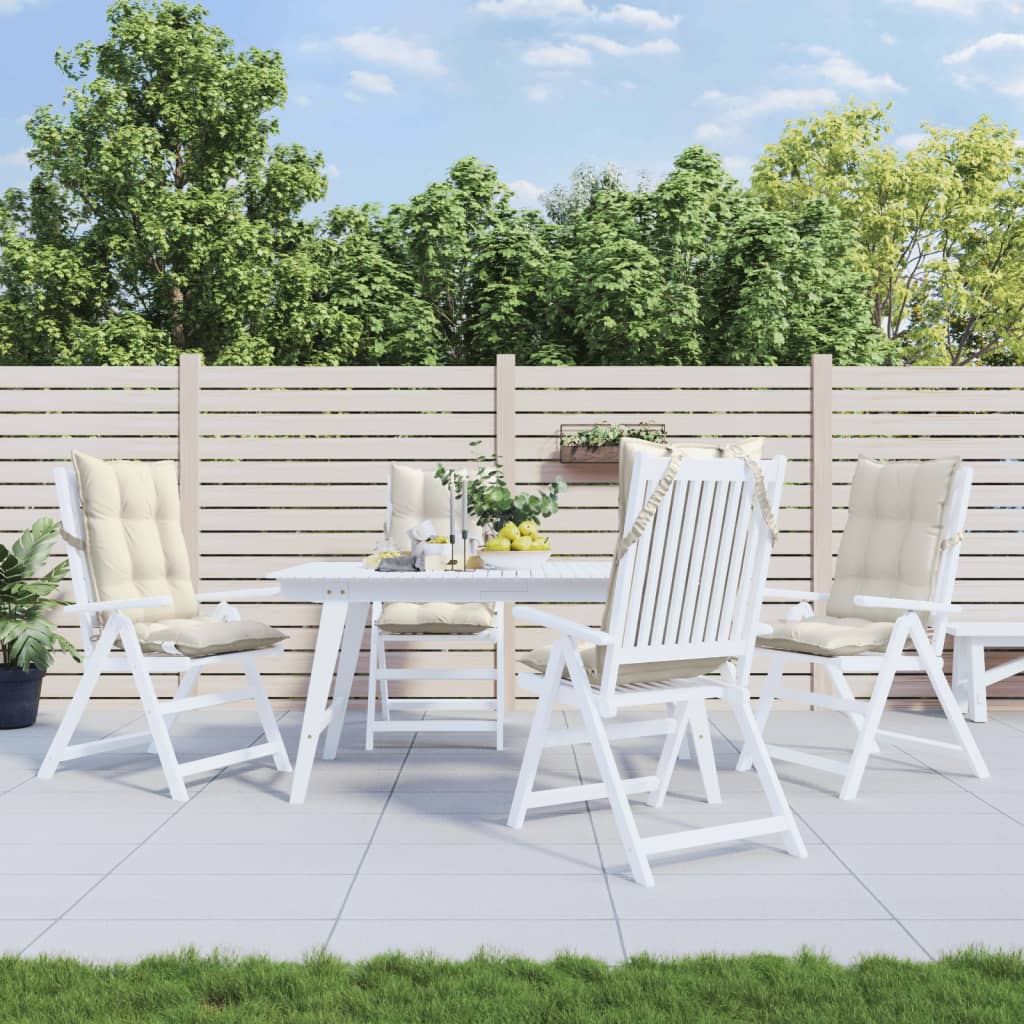 Perne scaun cu spatar inalt, 4 buc, crem, tesatura Oxford - 1 | YEO