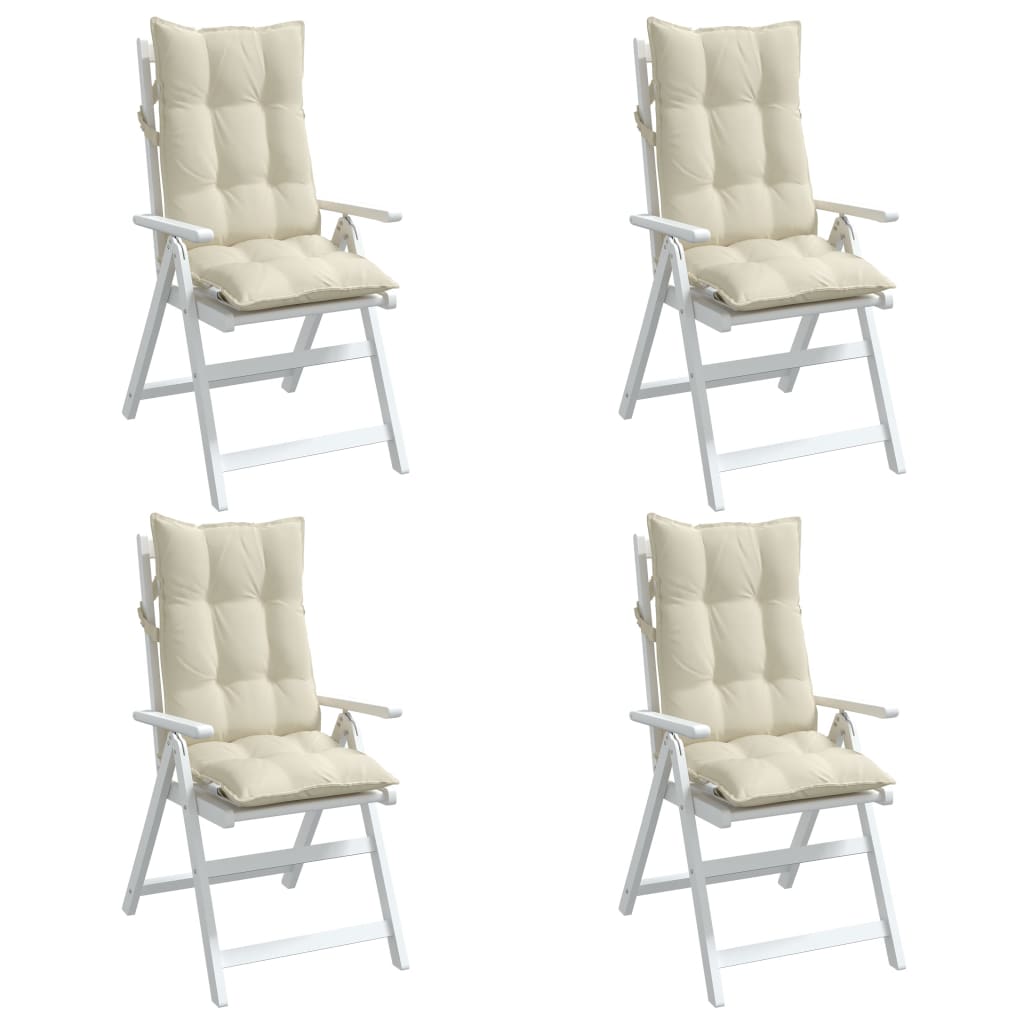 Perne scaun cu spatar inalt, 4 buc, crem, tesatura Oxford - 2 | YEO