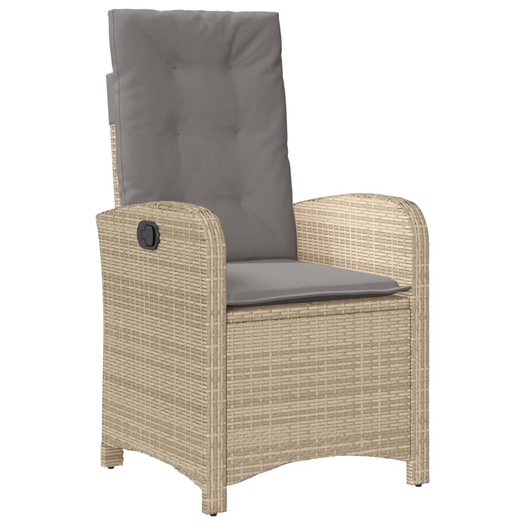 Set mobilier pentru gradina, 7 piese, cu perne, bej, poliratan — imaginea 4