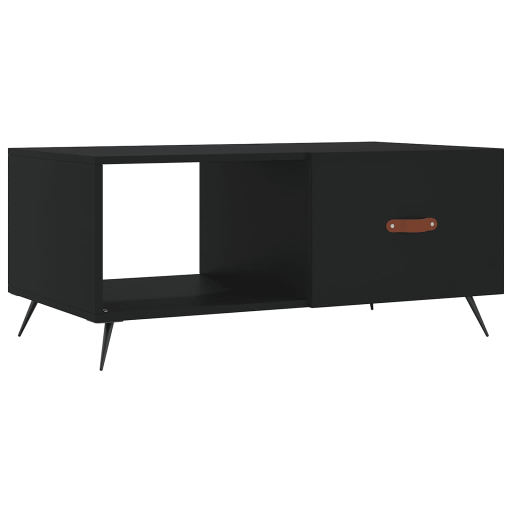 Masuta de cafea, negru, 90x50x40 cm, lemn prelucrat — imaginea 13