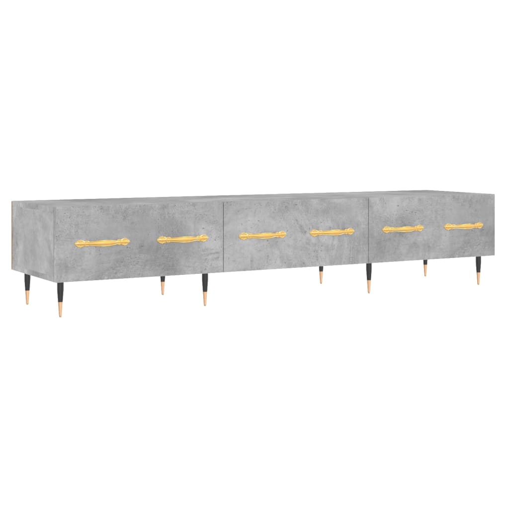 Comoda TV, gri beton, 150x36x30 cm, lemn prelucrat — imaginea 13