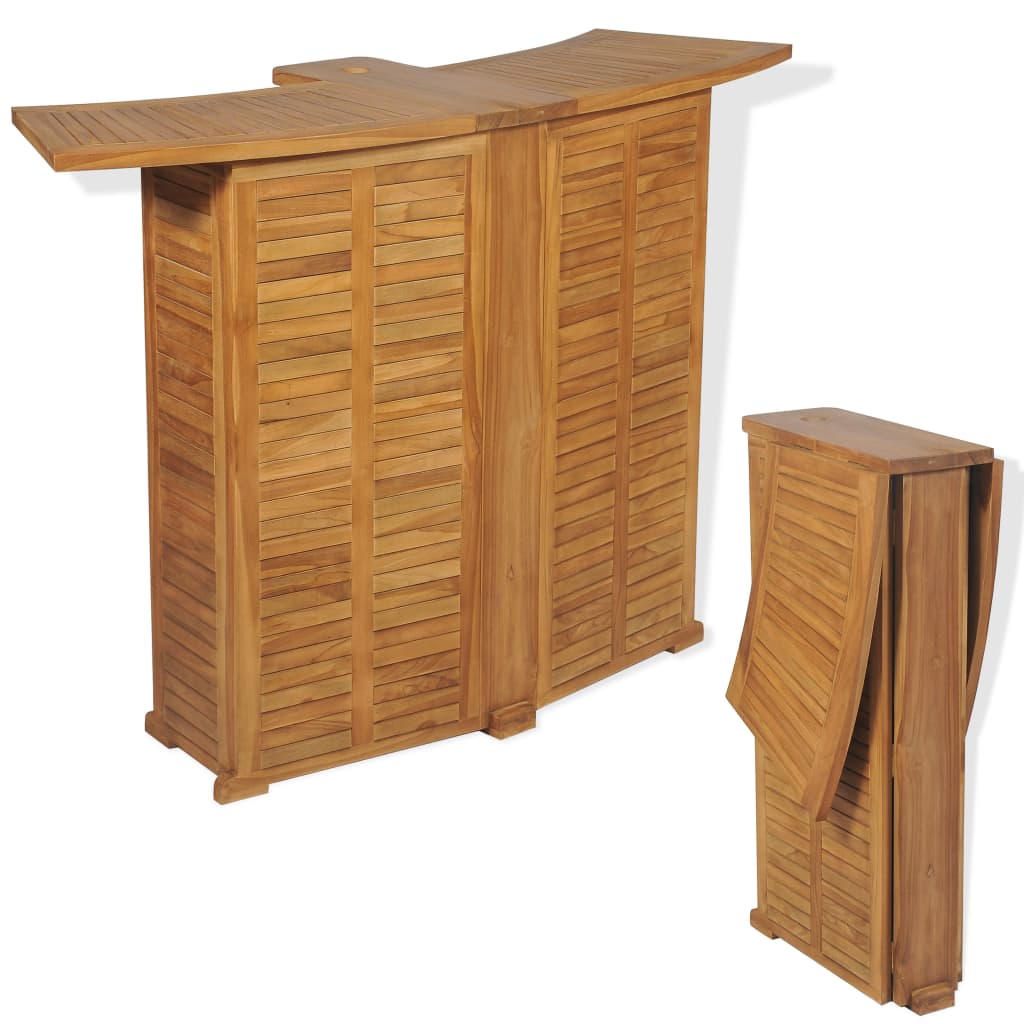 Set de bar cu scaune pliabile, 3 piese, lemn masiv de tec — imaginea 15