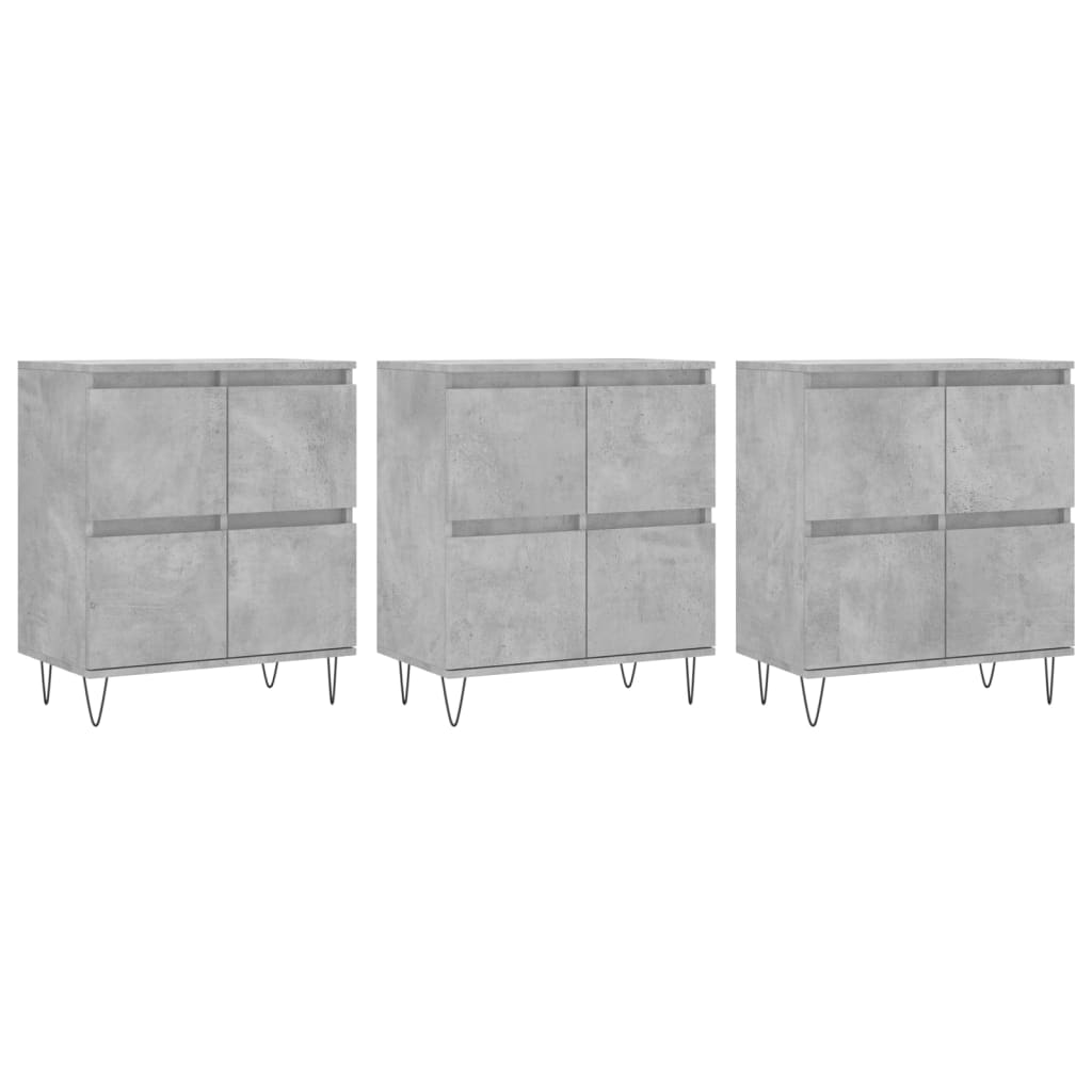 Servante, 3 piese, gri beton, lemn prelucrat — imaginea 13
