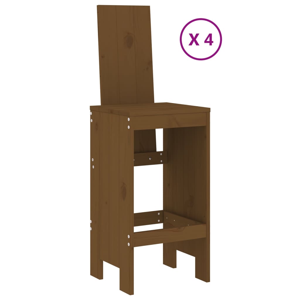 Set mobilier bar de gradina, 5 piese, maro miere lemn masiv pin — imaginea 14
