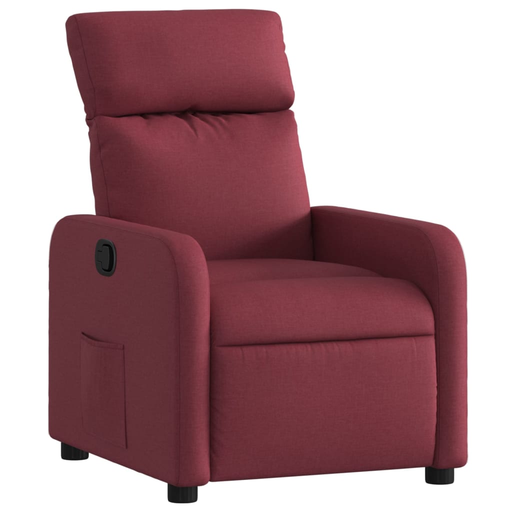 Fotoliu rabatabil, rosu vin, material textil — imaginea 12