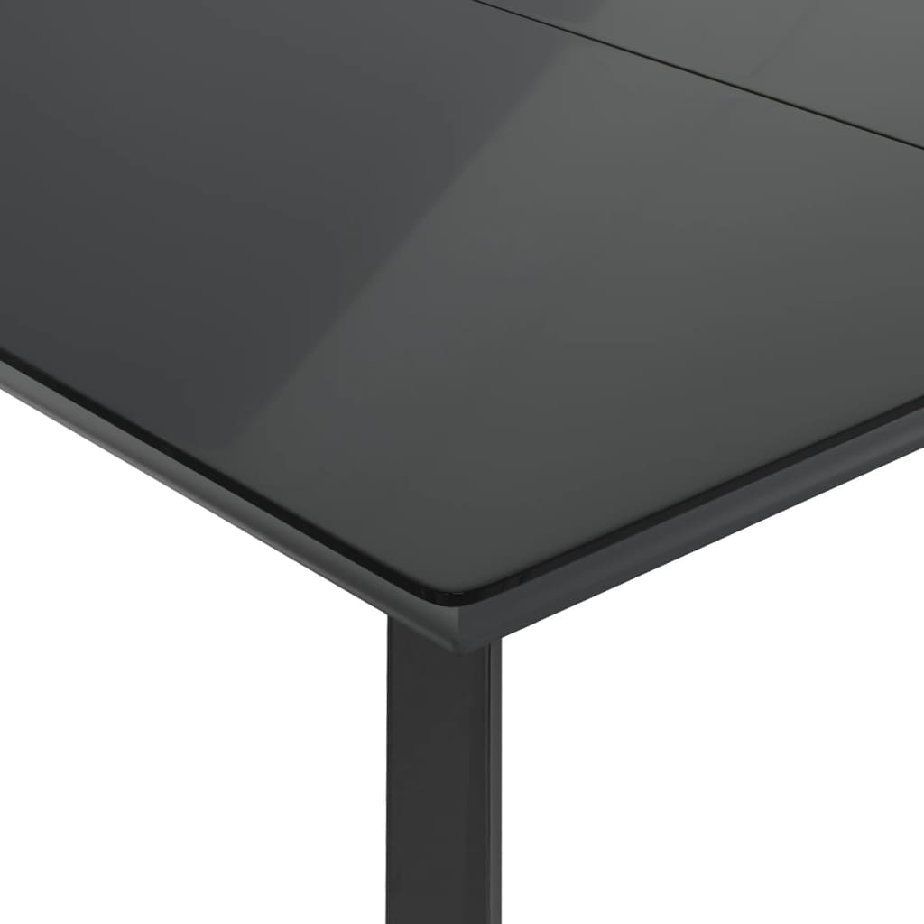 Set mobilier de gradina cu perne, 7 piese, negru, poliratan — imaginea 14
