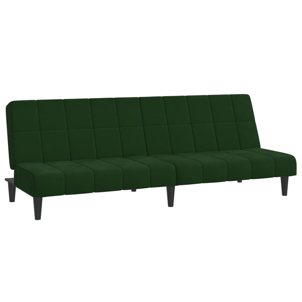 Canapea extensibila cu 2 locuri, verde inchis, catifea — imaginea 12