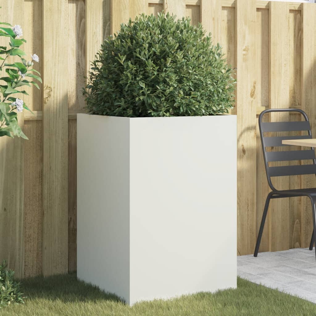 Jardiniera, alb, 52x48x75 cm, otel laminat la rece - 1 | YEO