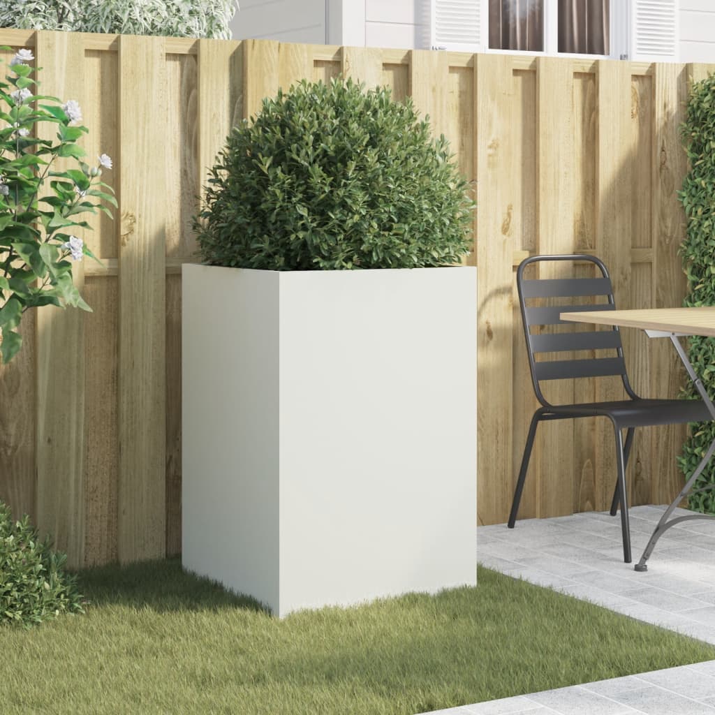 Jardiniera, alb, 52x48x75 cm, otel laminat la rece - 2 | YEO