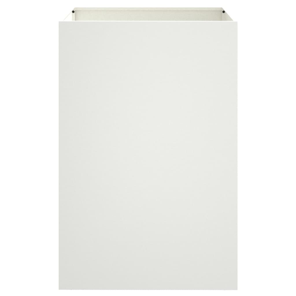 Jardiniera, alb, 52x48x75 cm, otel laminat la rece - 3 | YEO