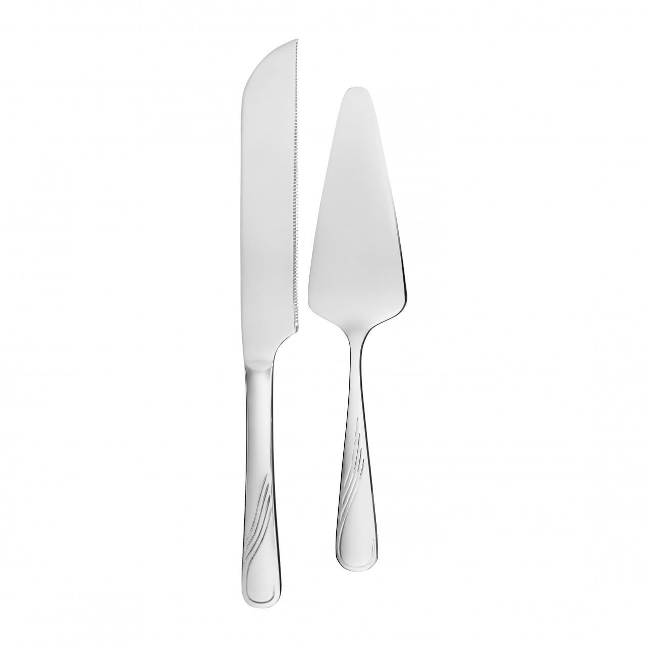 Set tacamuri inox servire desert, 2 piese, cutit si spatula inox, AMBITION Napoli